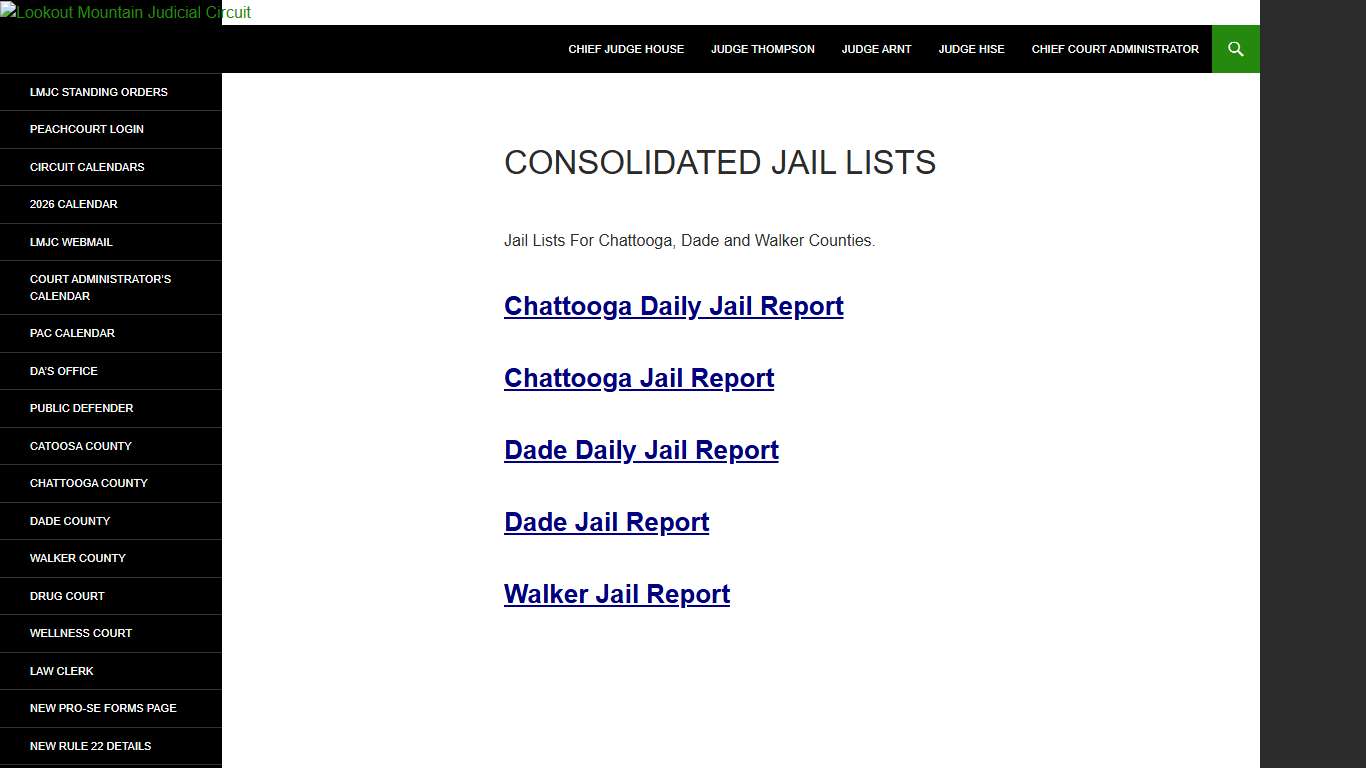 Consolidated Jail Lists | Lookout Mountain Judicial Circuit