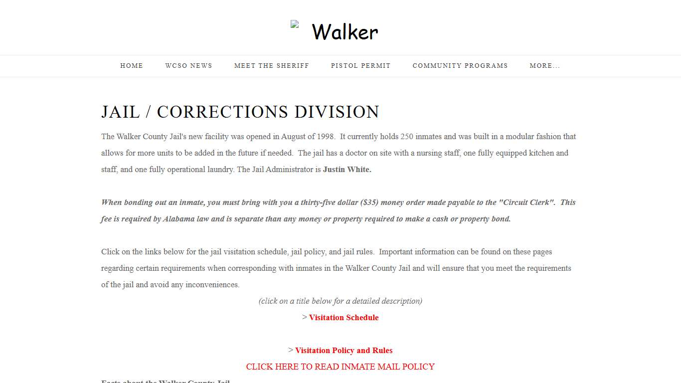 County Jail - Walker County Sheriff's Office, Sheriff Nick Smith