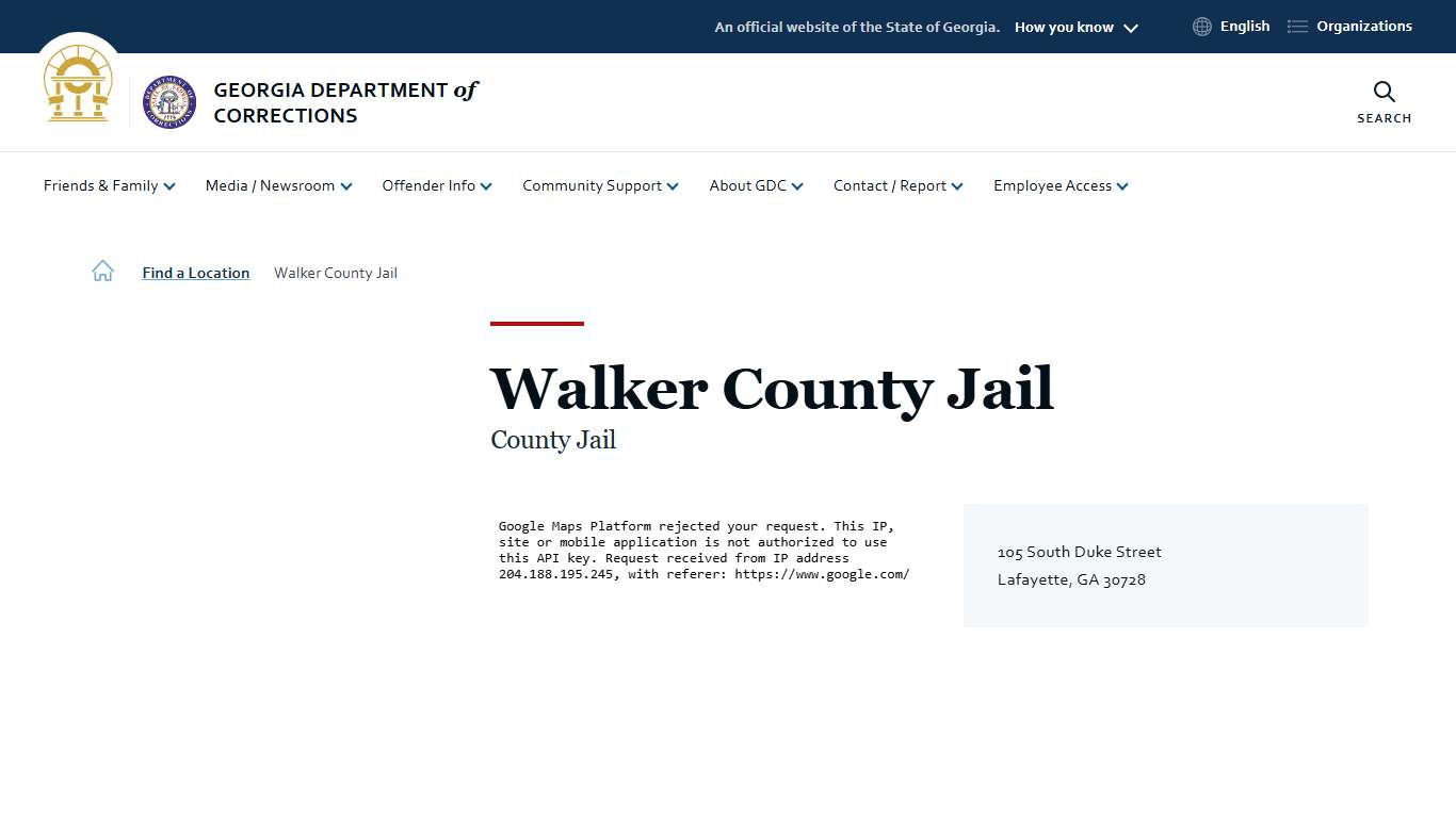 Walker County Jail | Georgia Department of Corrections