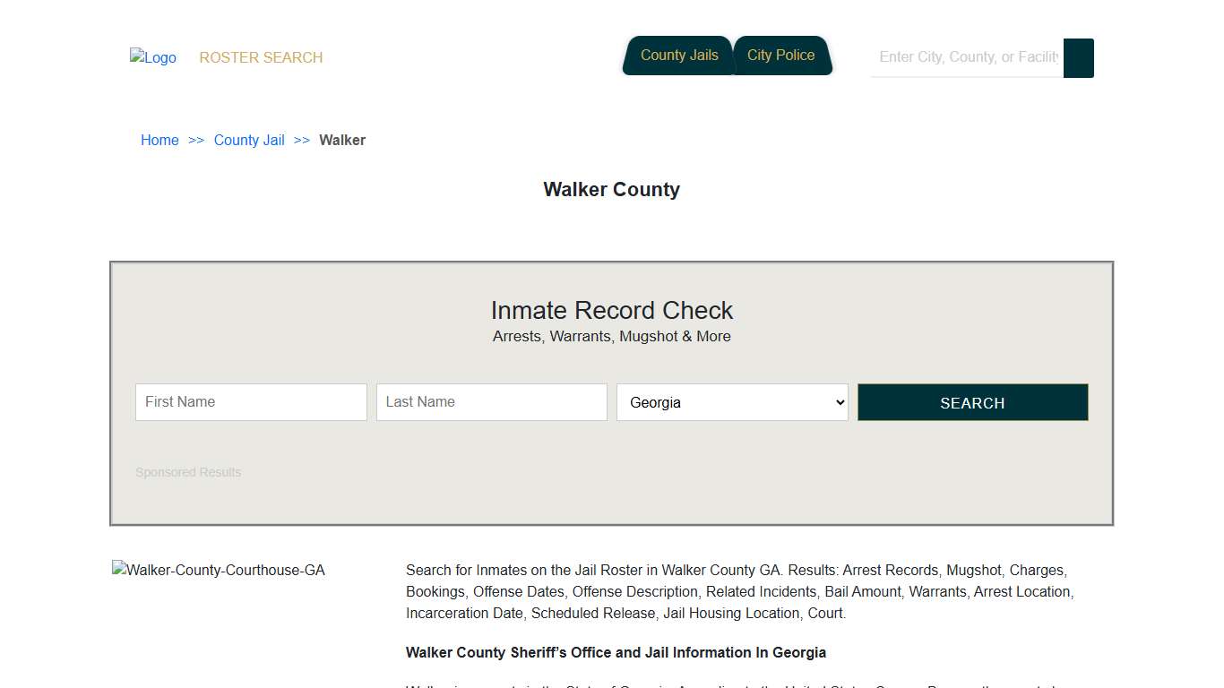 Walker County | Georgia Jail Inmate Search